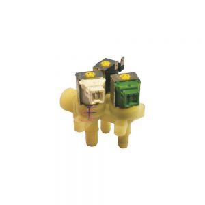 ELECTROVALVULA TRIPLA 90° 2 X Ø12MM - 1 X Ø14MM C/FICHAS E TERMINAIS AEG